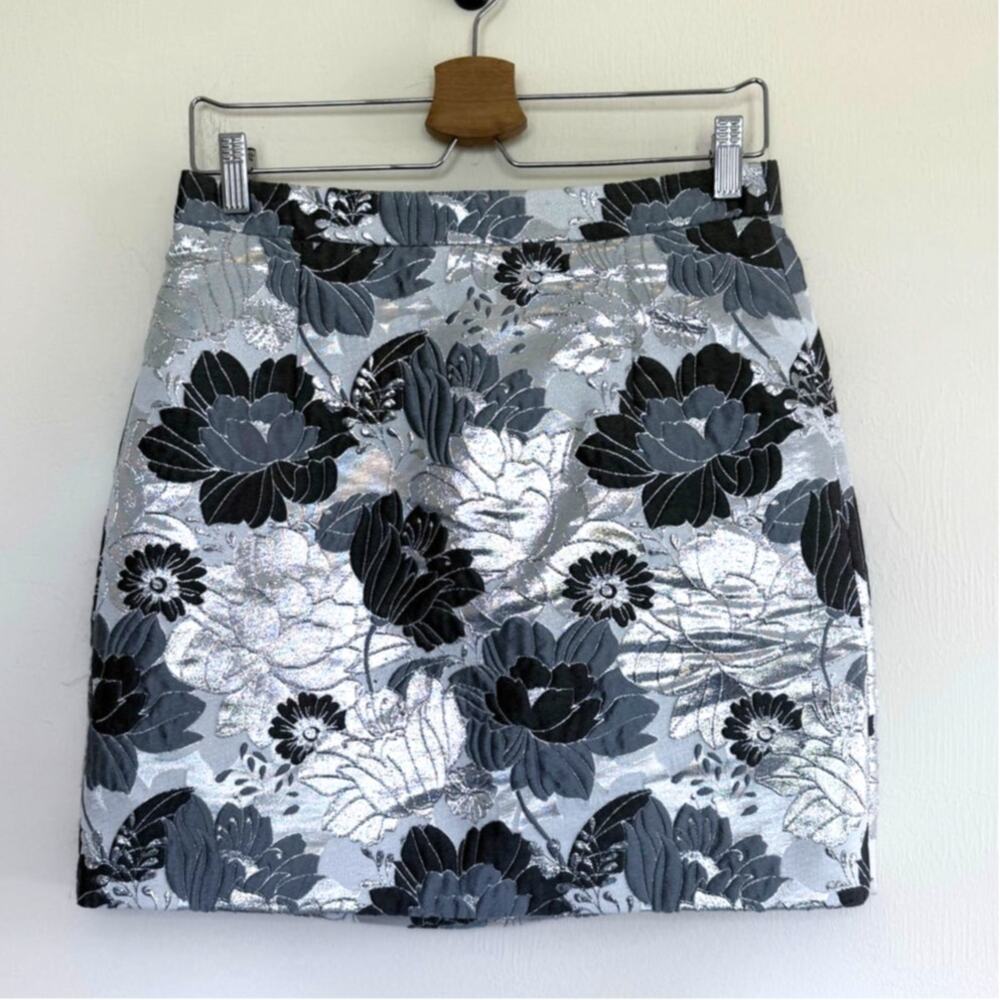 MICHAEL KORS Collection resort 2019 silver lurex shimmer short pencil skirt